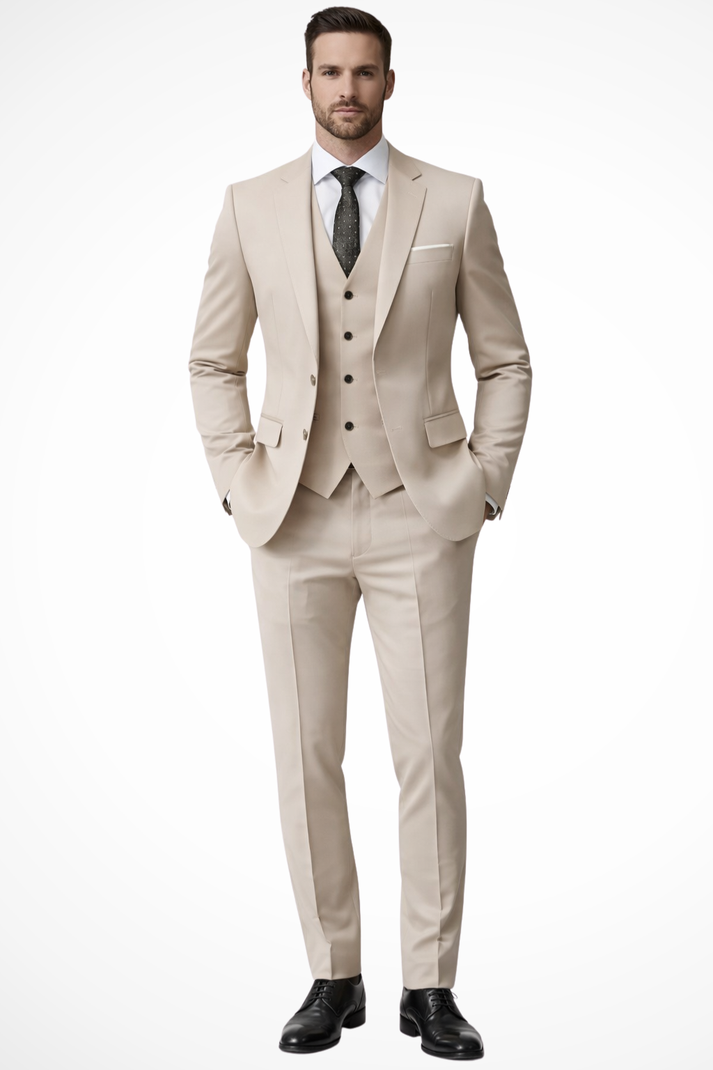 Men's Elegant Three-Piece Summer Suit | Tailored Wedding Ensemble with Shawl Lapel 8