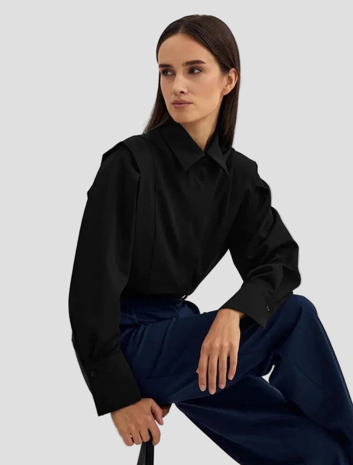 Women's Button Down Square Dress Shirt 8