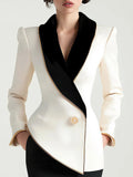 Asymmetric blazer with lapel detail - image 1