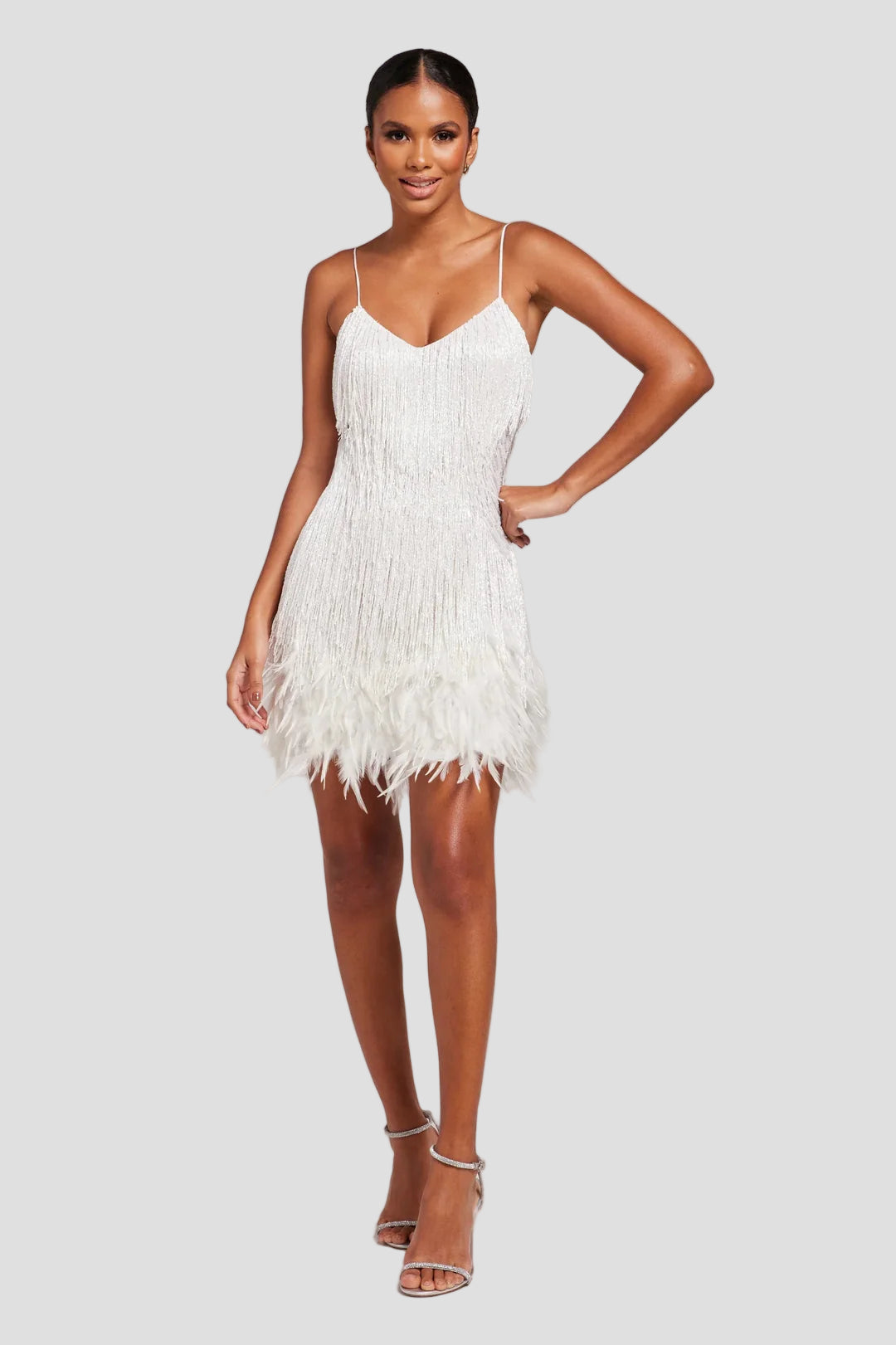 Feather Mini Dress for Women 0