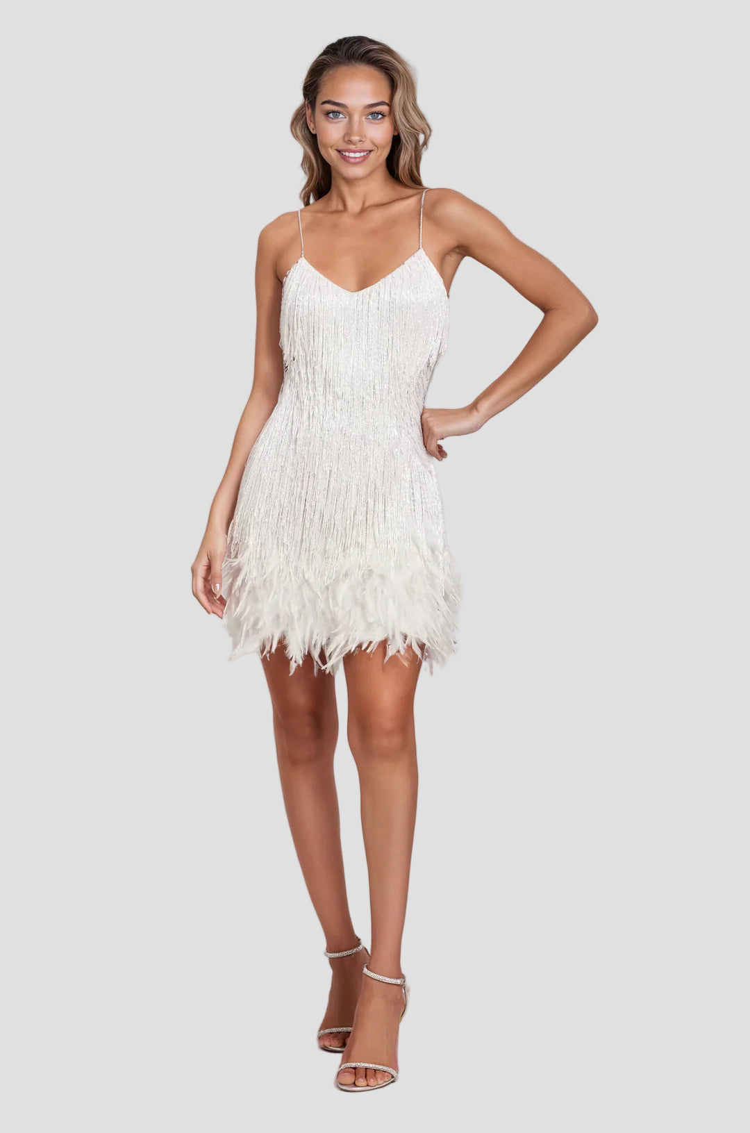 Feather Mini Dress for Women 4