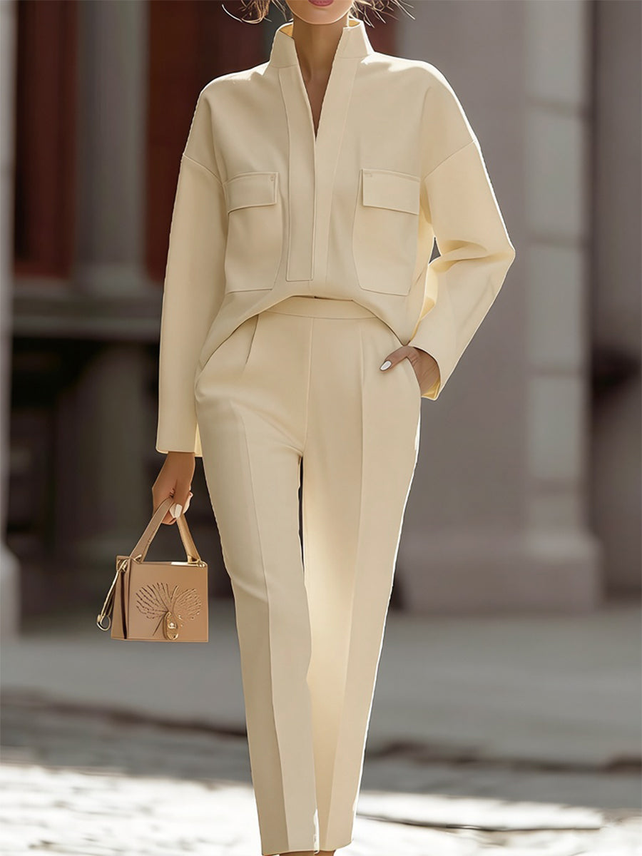 Luxe Oversized Shirt & Tailored Trouser Two-Piece Set 1