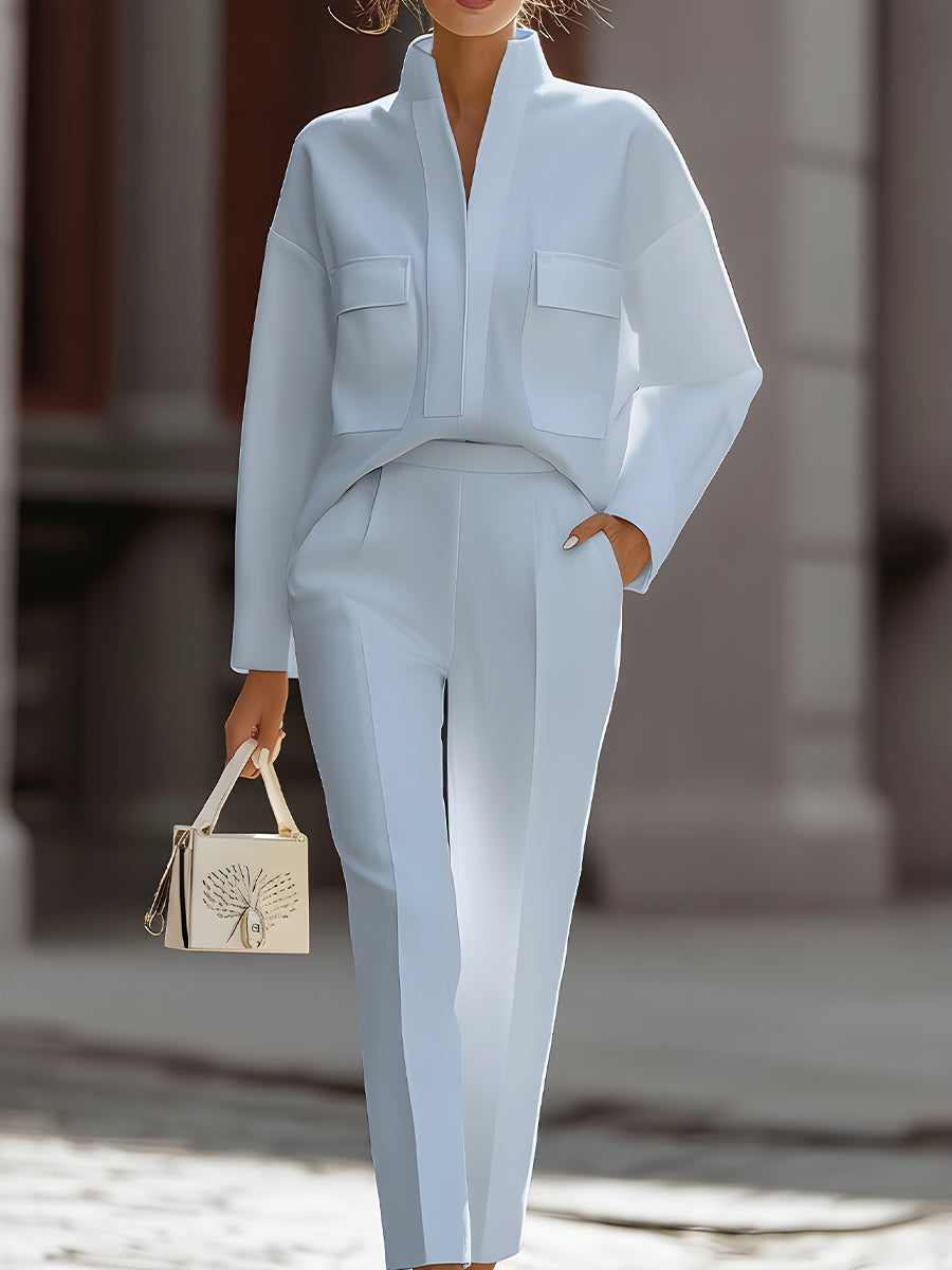 Luxe Oversized Shirt & Tailored Trouser Two-Piece Set 2