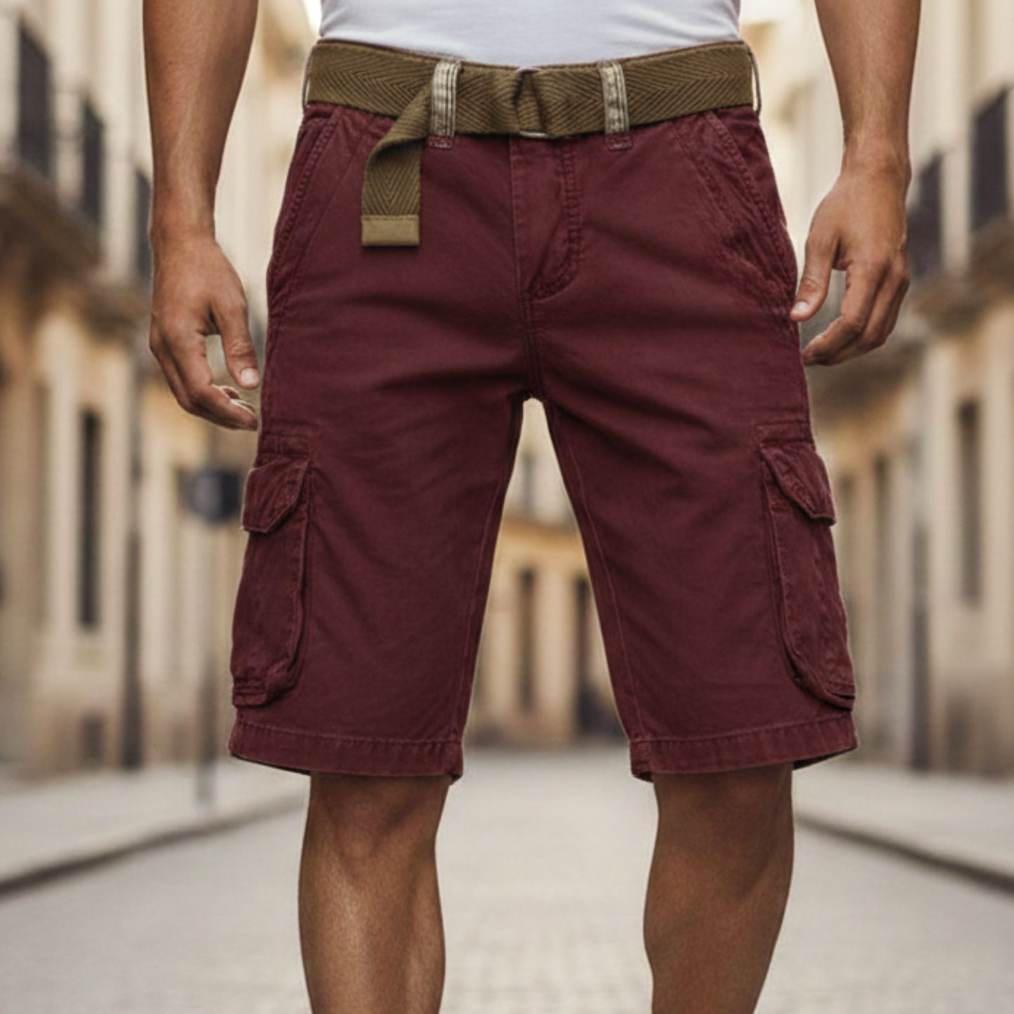 Men's Durable Cotton Blend Cargo Shorts | Comfortable Mid-Length Workwear 7