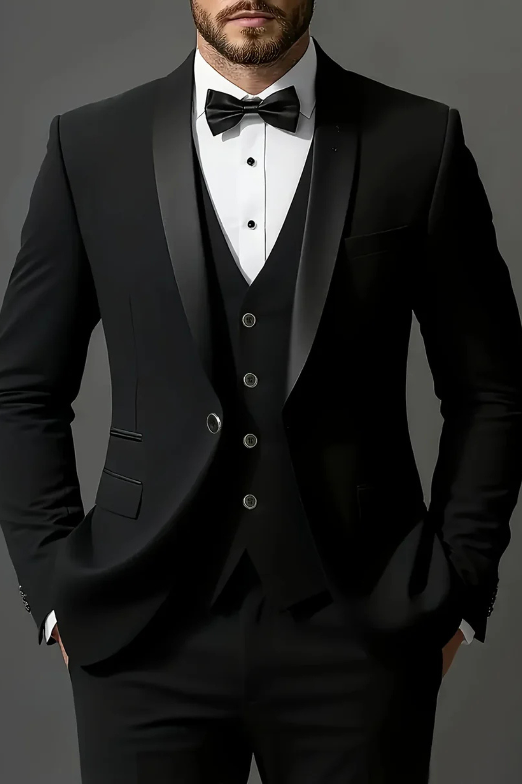 Men's Elegant Three-Piece Summer Suit | Tailored Wedding Ensemble with Shawl Lapel 5