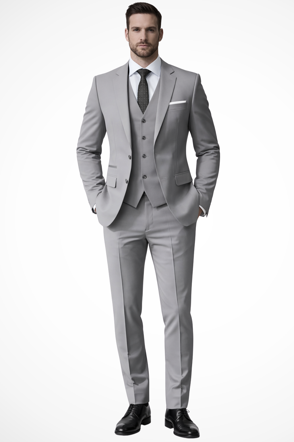 Men's Elegant Three-Piece Summer Suit | Tailored Wedding Ensemble with Shawl Lapel 6