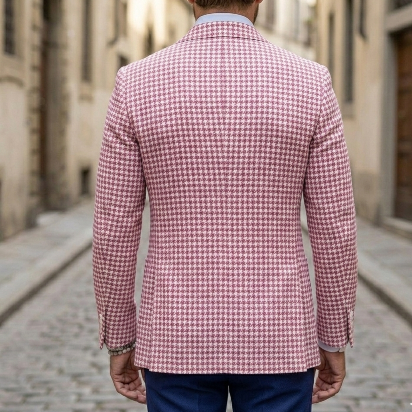 Men's Houndstooth Blazer Jacket | Tailored Slim Fit Sport Coat for Smart Casual Wear 1