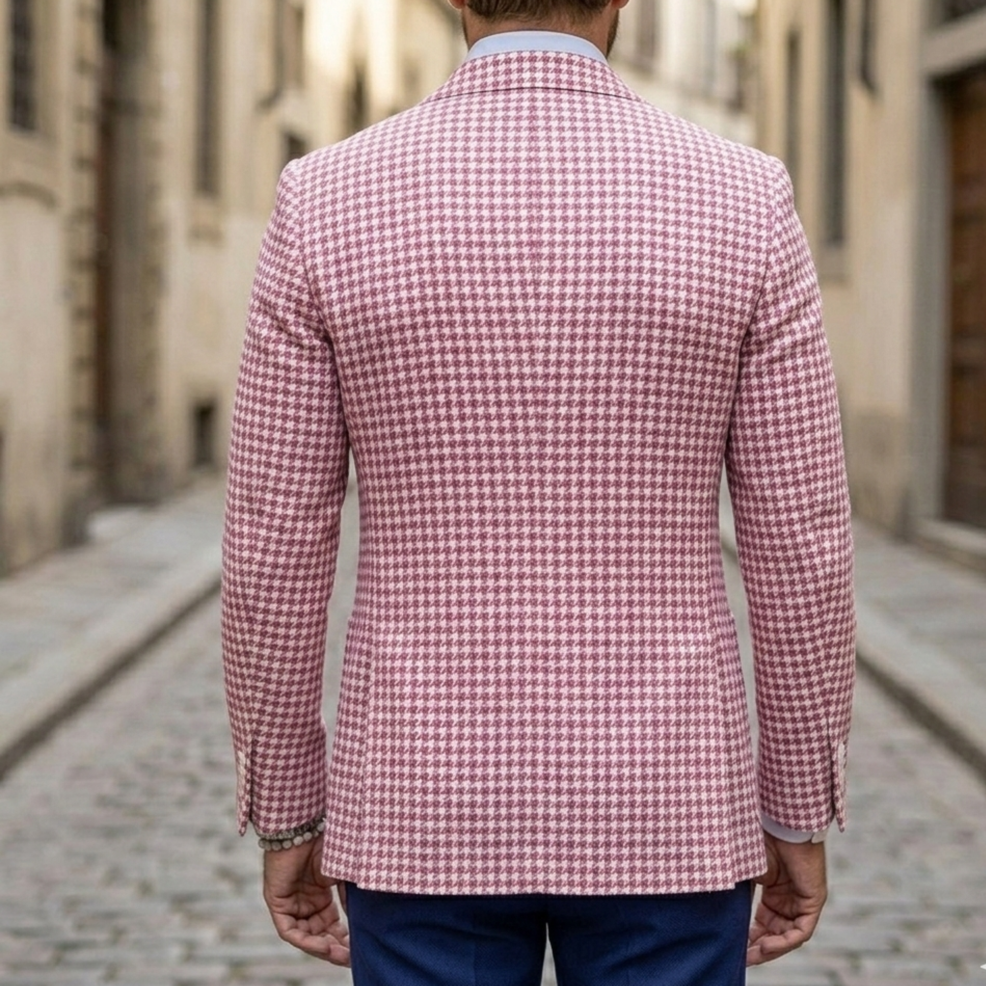 Men's Houndstooth Blazer Jacket | Tailored Slim Fit Sport Coat for Smart Casual Wear 1