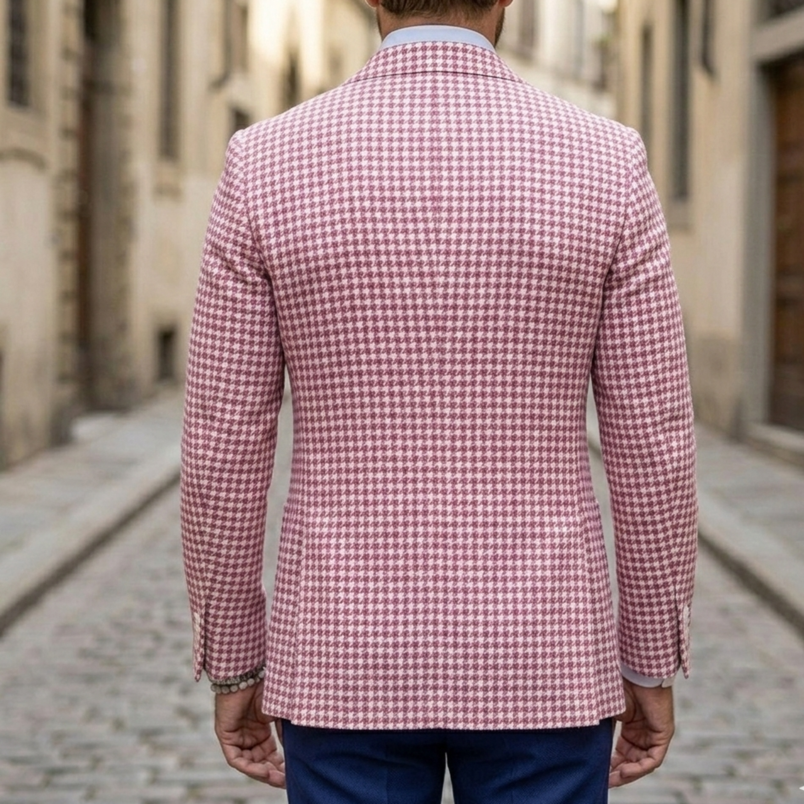 Men's Houndstooth Blazer Jacket | Tailored Slim Fit Sport Coat for Smart Casual Wear 1