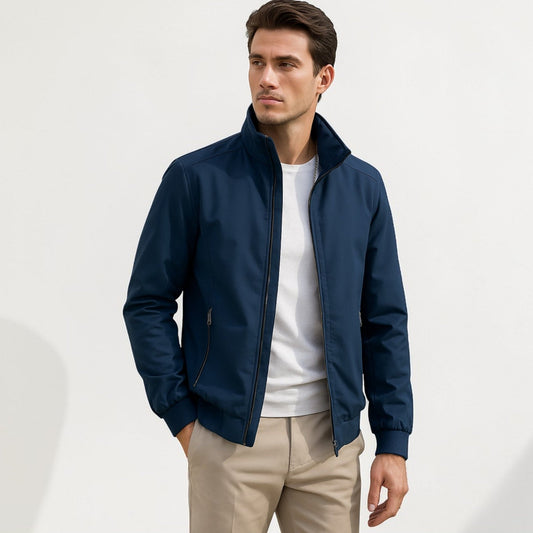 Men's Lightweight Summer Jacket with Stand Collar | Zip-Front 0