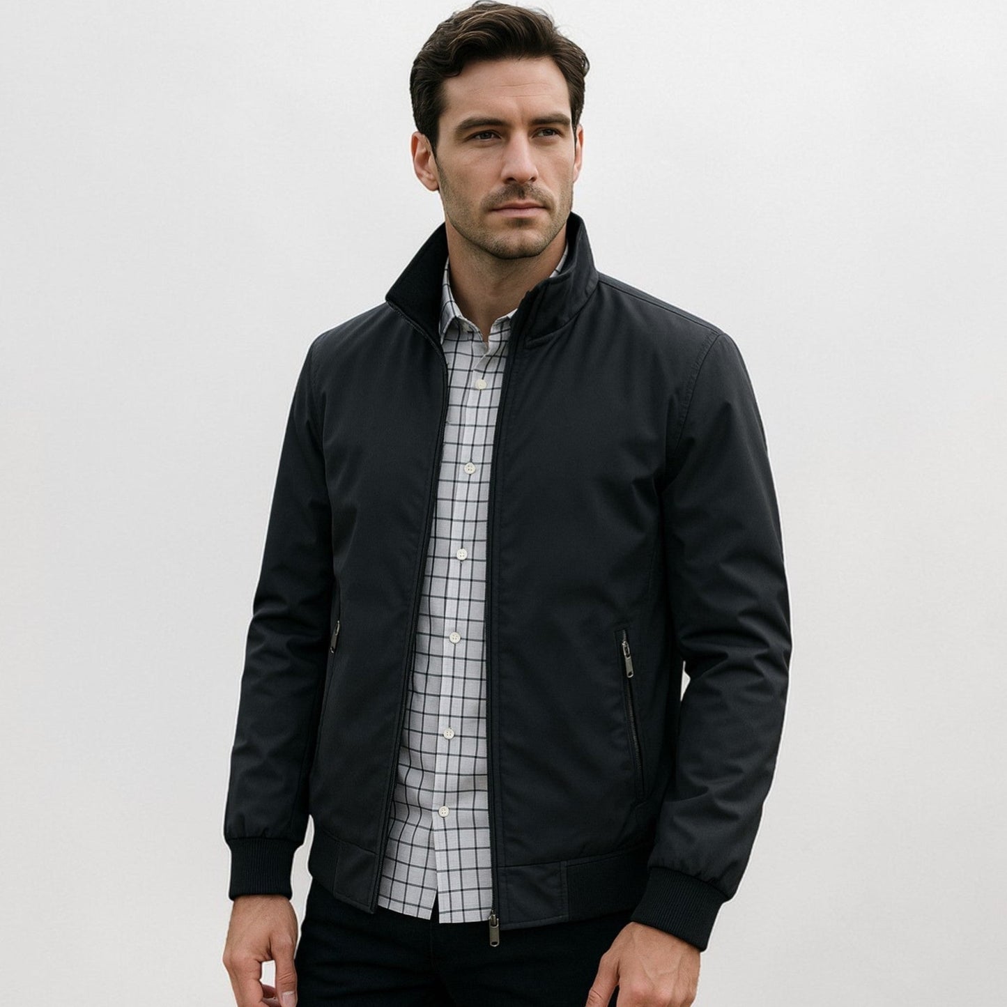 Men's Lightweight Summer Jacket with Stand Collar | Zip-Front 2