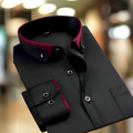 Men's Regular Fit Solid Cotton Shirt - Classic Long Sleeve Business Casual Top - image 1