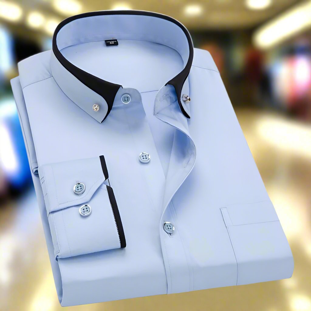 Men's Solid Cotton Regular Fit Shirt | Classic Long Sleeve Business Casual Top 3