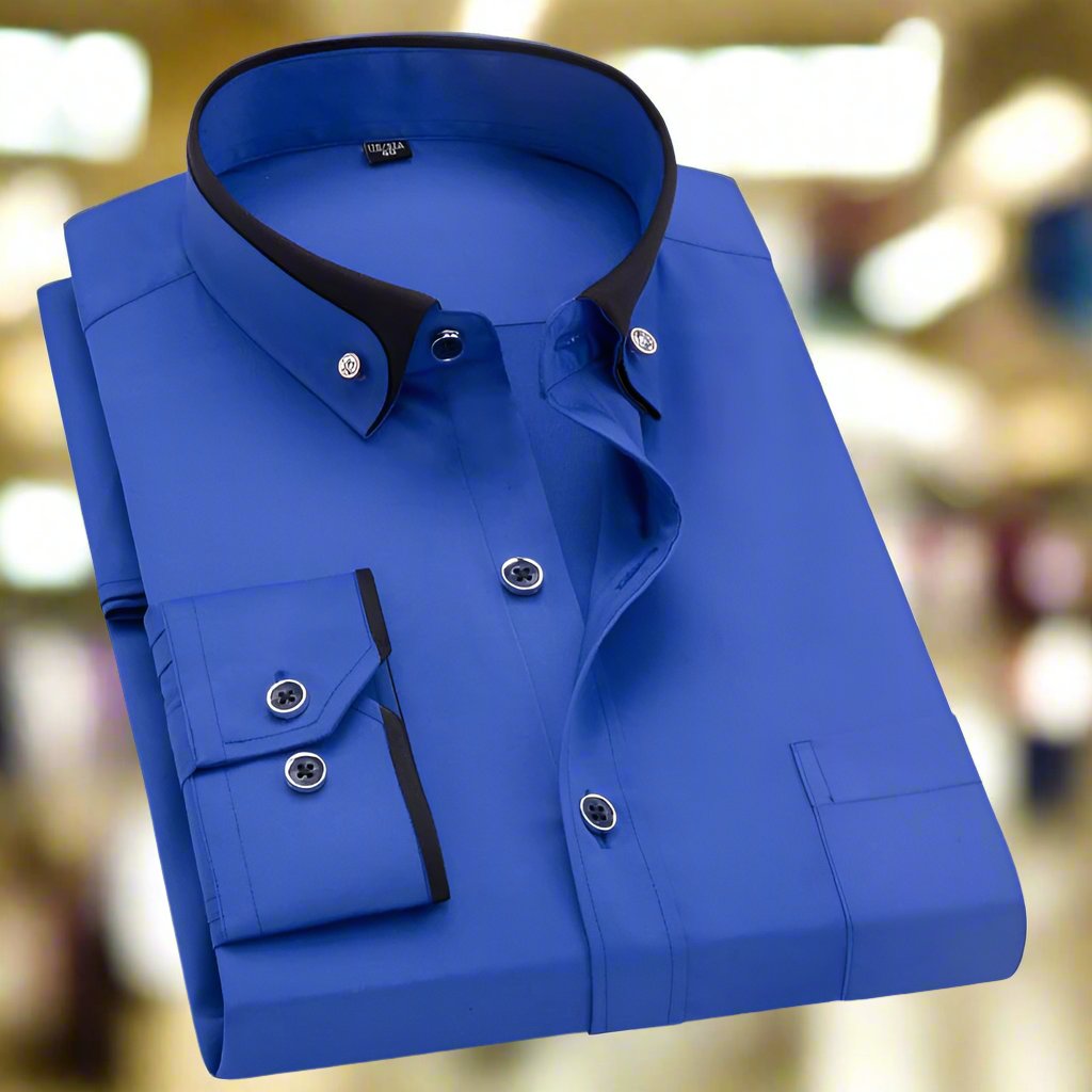 Men's Solid Cotton Regular Fit Shirt | Classic Long Sleeve Business Casual Top 4