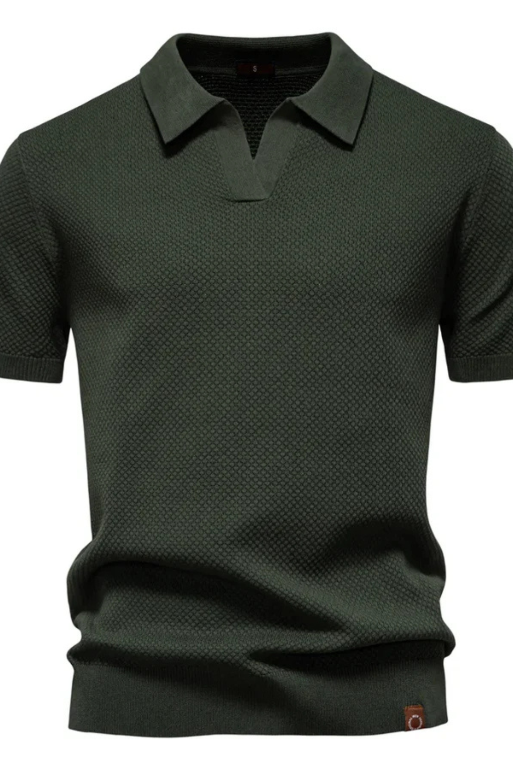 Men's Textured Knit Polo Shirt | Classic Short Sleeve Casual Top 1