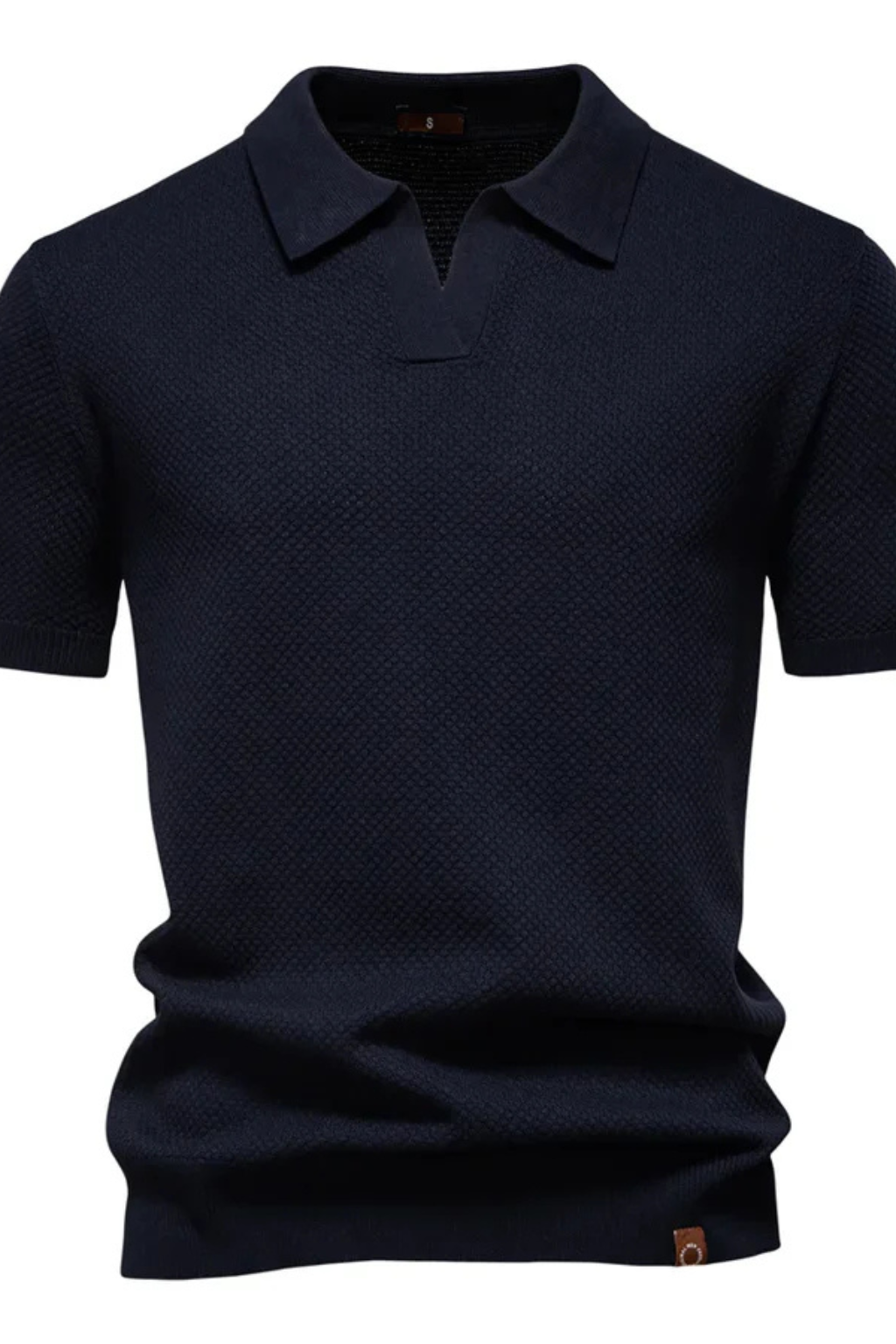 Men's Textured Knit Polo Shirt | Classic Short Sleeve Casual Top 3