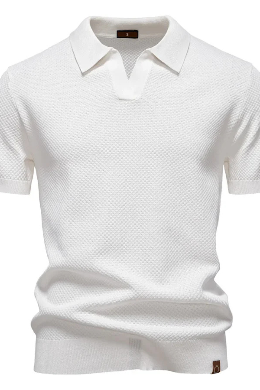 Men's Textured Knit Polo Shirt | Classic Short Sleeve Casual Top 5