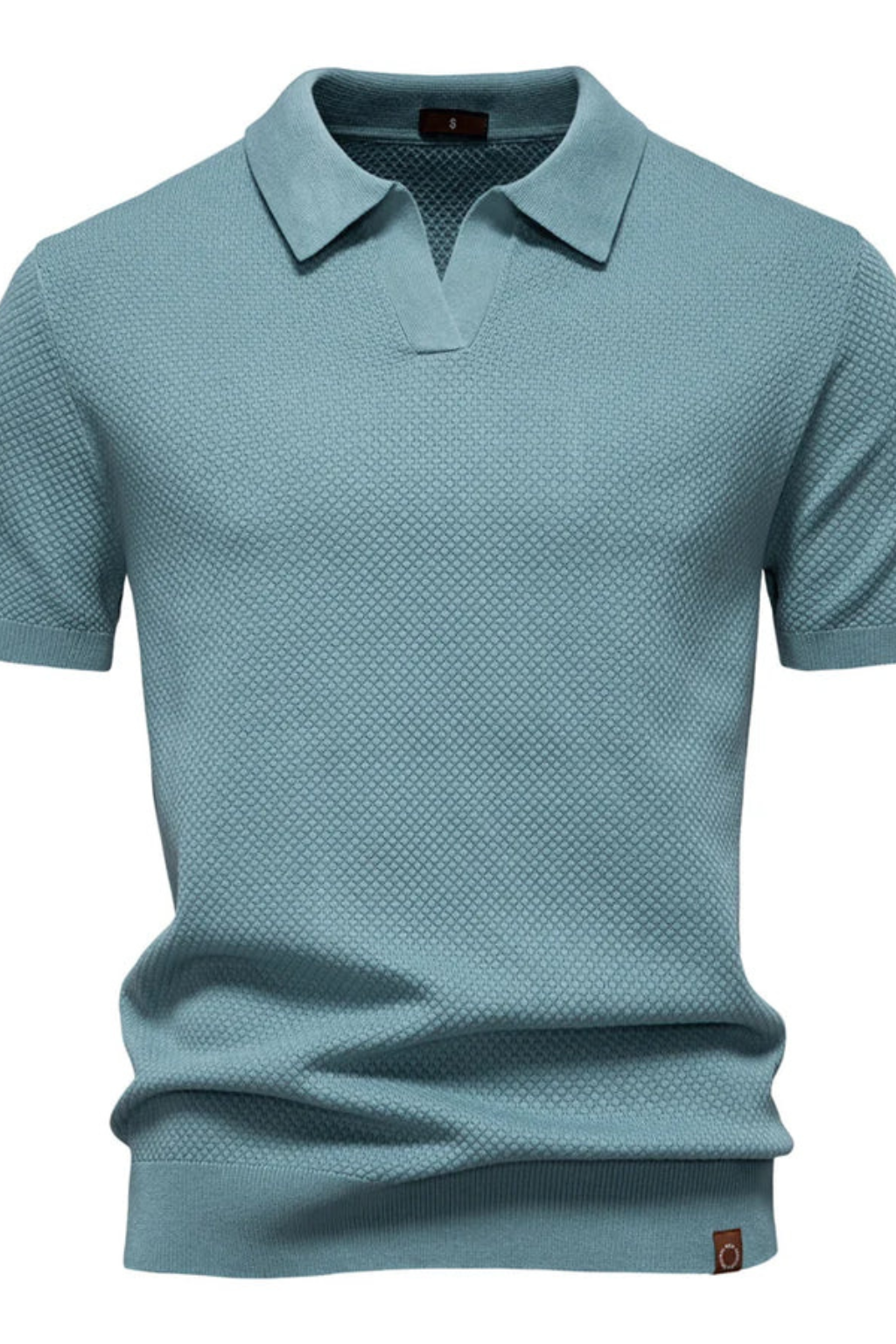Men's Textured Knit Polo Shirt | Classic Short Sleeve Casual Top 7