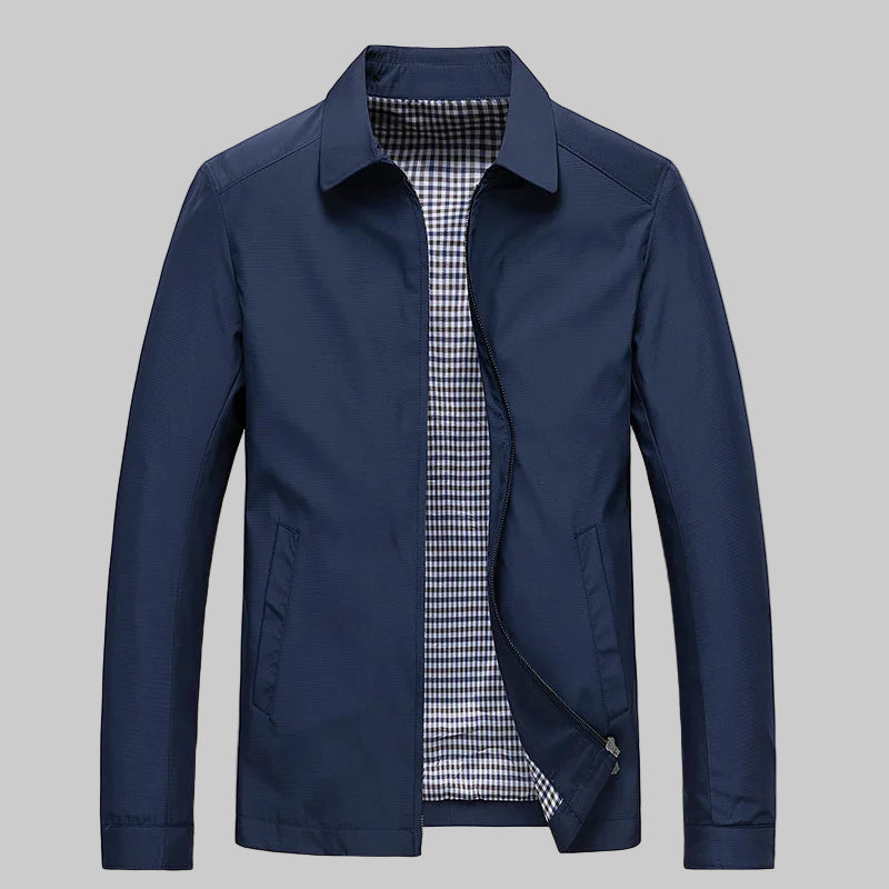 Men’s Zip-Front Jacket with Check Lining | All-Season 0