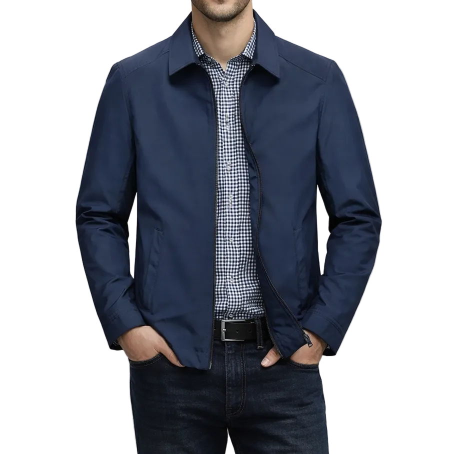 Men’s Zip-Front Jacket with Check Lining | All-Season 1