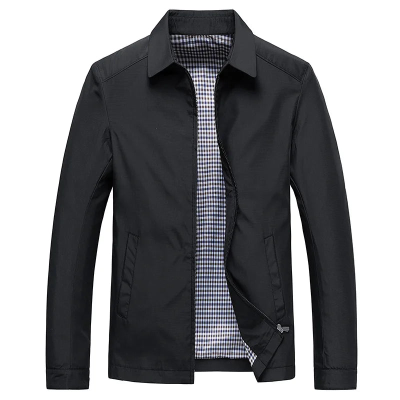 Men’s Zip-Front Jacket with Check Lining | All-Season 3
