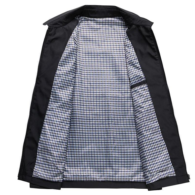 Men’s Zip-Front Jacket with Check Lining | All-Season 5
