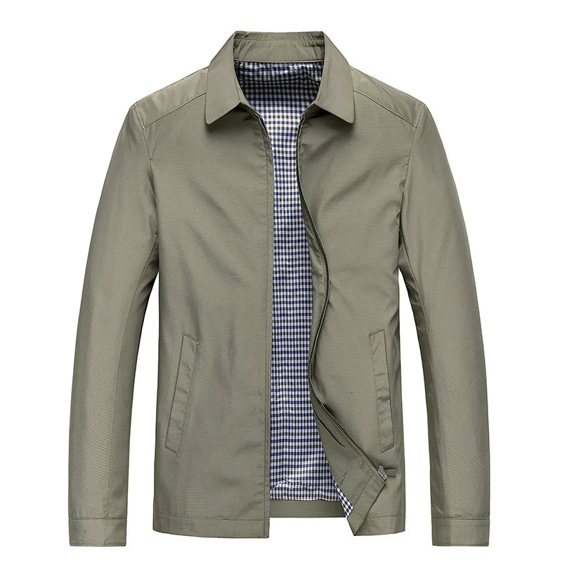 Men’s Zip-Front Jacket with Check Lining | All-Season 6
