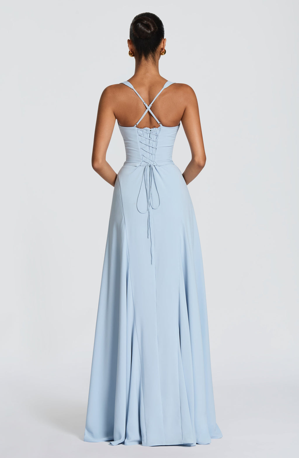 Sculpted Waist Maxi Gown Elegant  Evening Dress