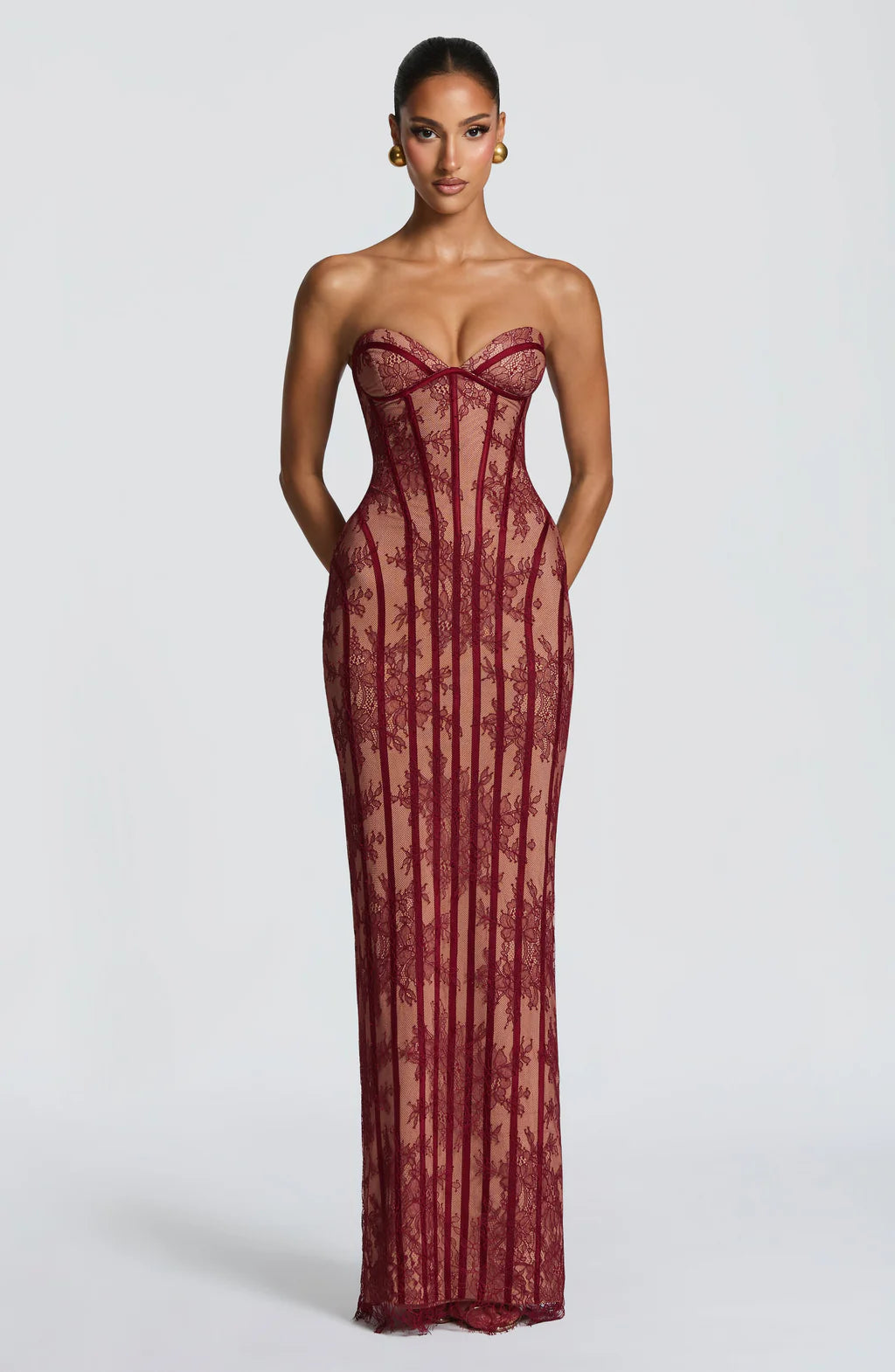 Strapless Lace Maxi Dress Shaping Bodice – Sienna 3