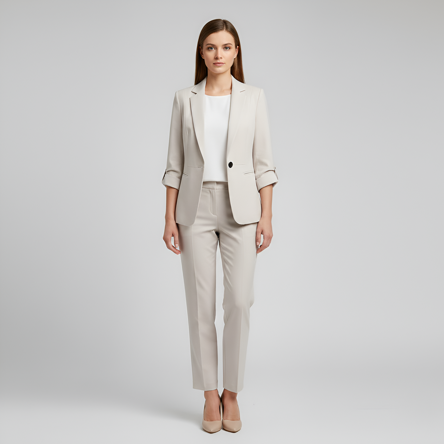 Valerios Fashion elegant women's suit with blazer and tailored trousers 0