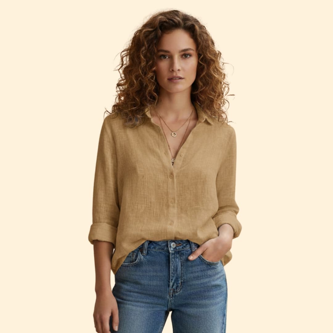 Women's Button-Up Linen Shirt 10