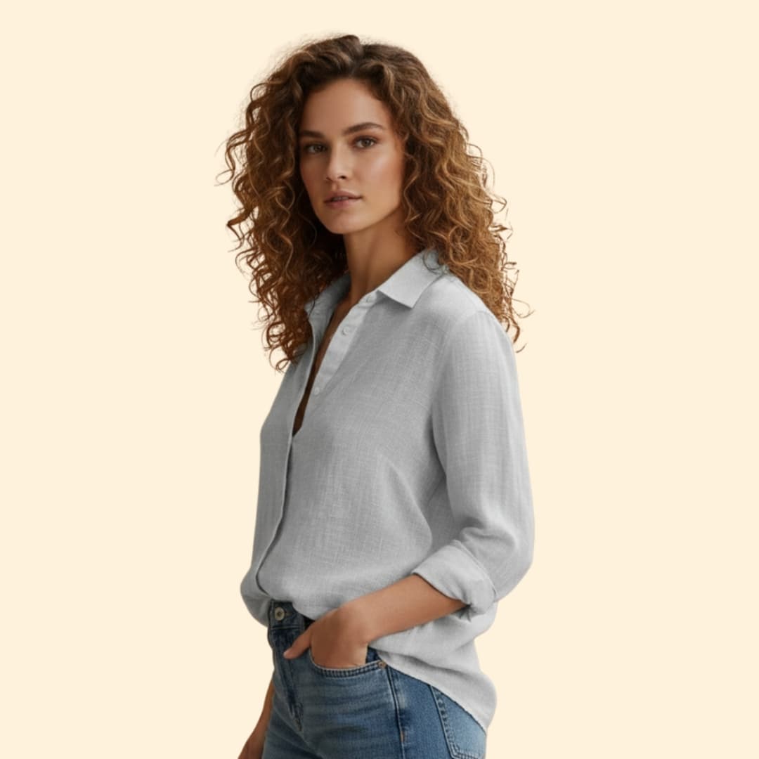 Women's Button-Up Linen Shirt 2
