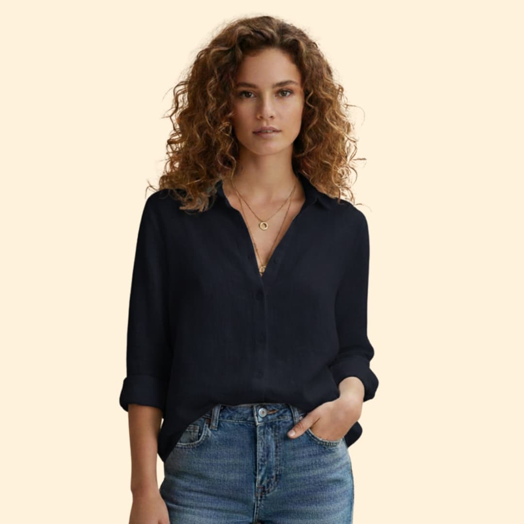 Women's Button-Up Linen Shirt 7