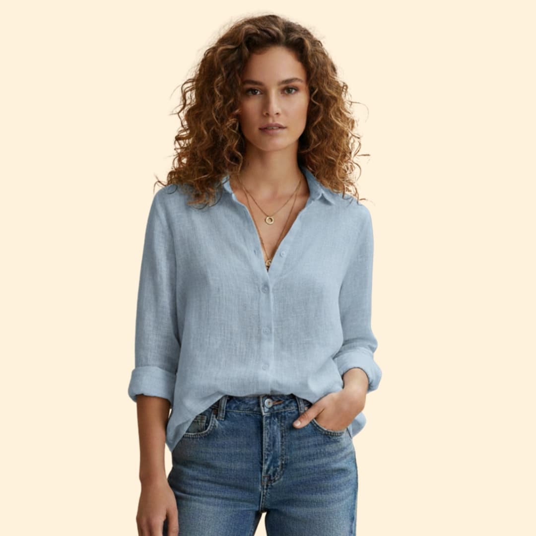 Women's Button-Up Linen Shirt 8