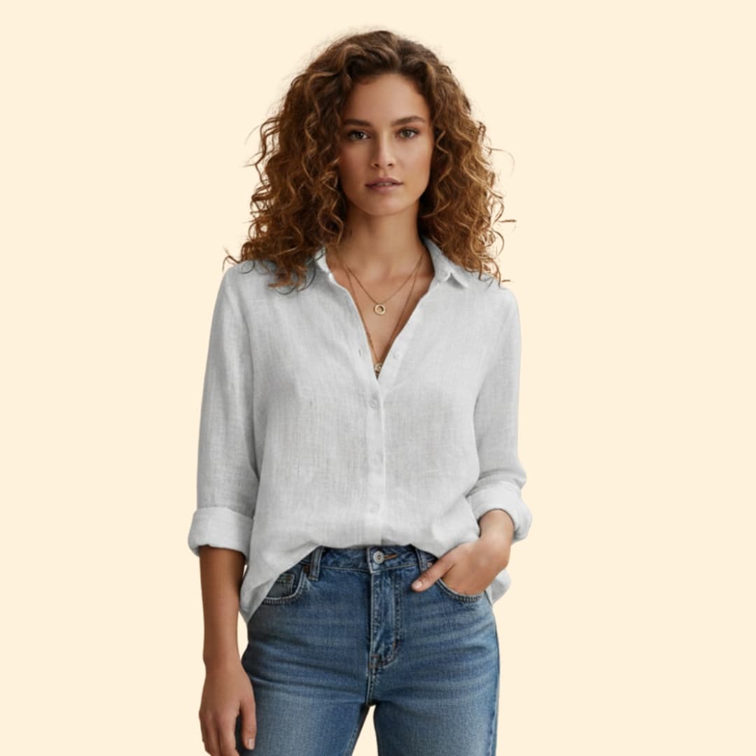 Women's Button-Up Linen Shirt 9