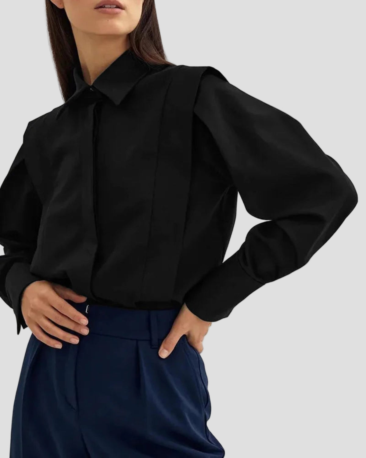 Women's Button Down Square Dress Shirt 7