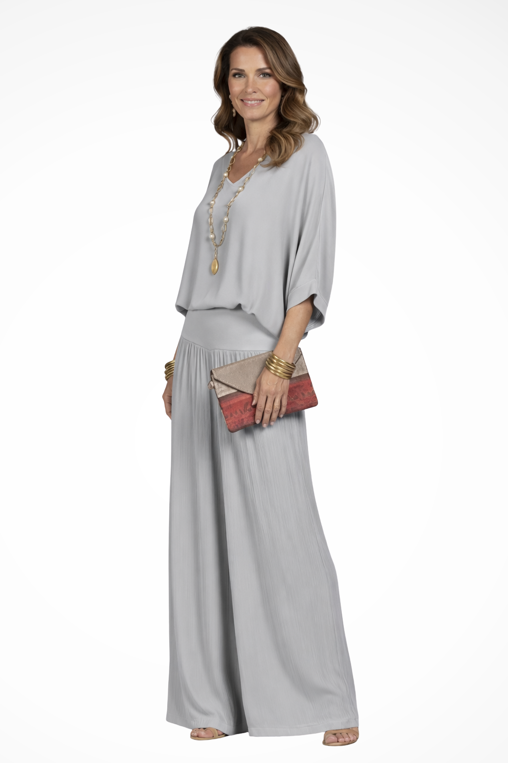 Women's Draped V-Neck Two-Piece Set - image 10