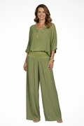 Women's Draped V-Neck Two-Piece Set - image 1