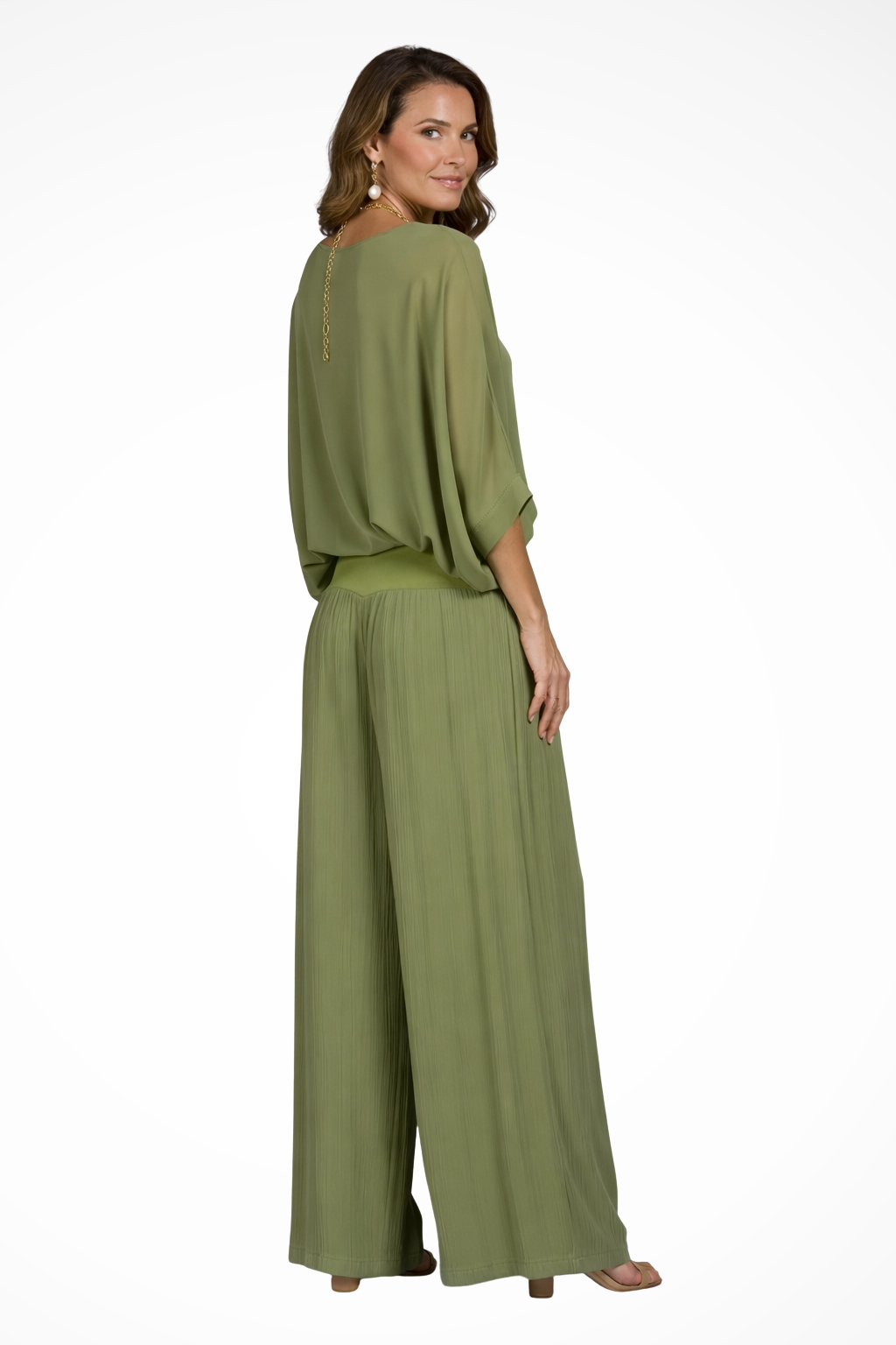 Women's Draped V-Neck Two-Piece Set - image 2