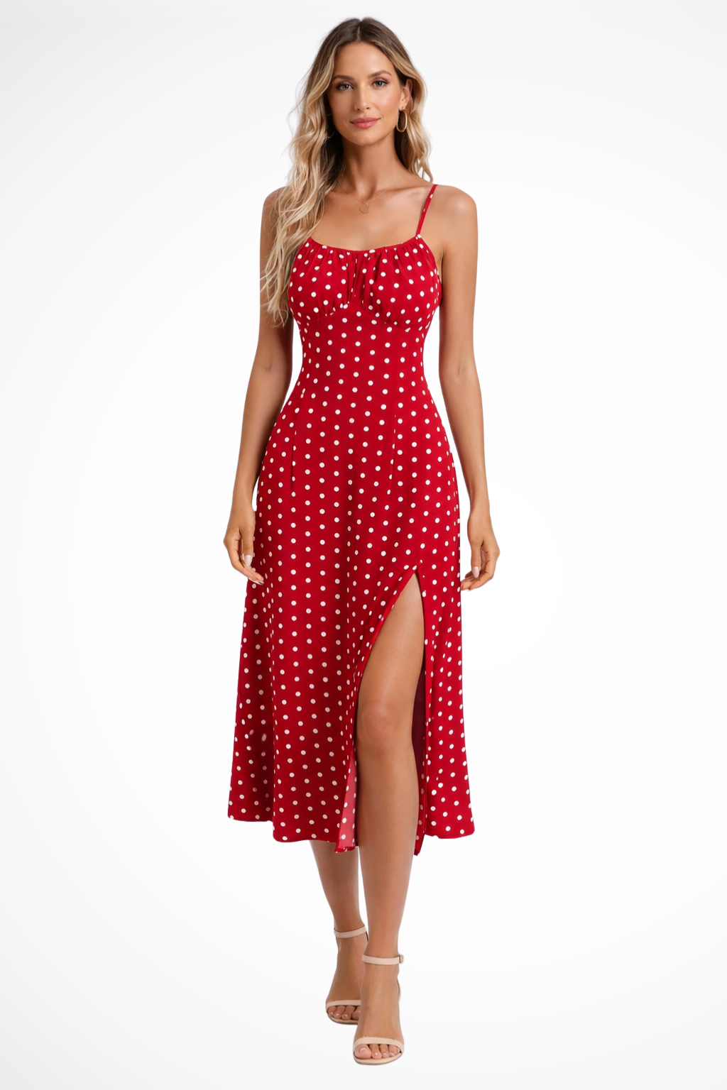 Women's Lightweight Floral Print Midi Dress | Elegant Summer Boho Style with Side Slit 2
