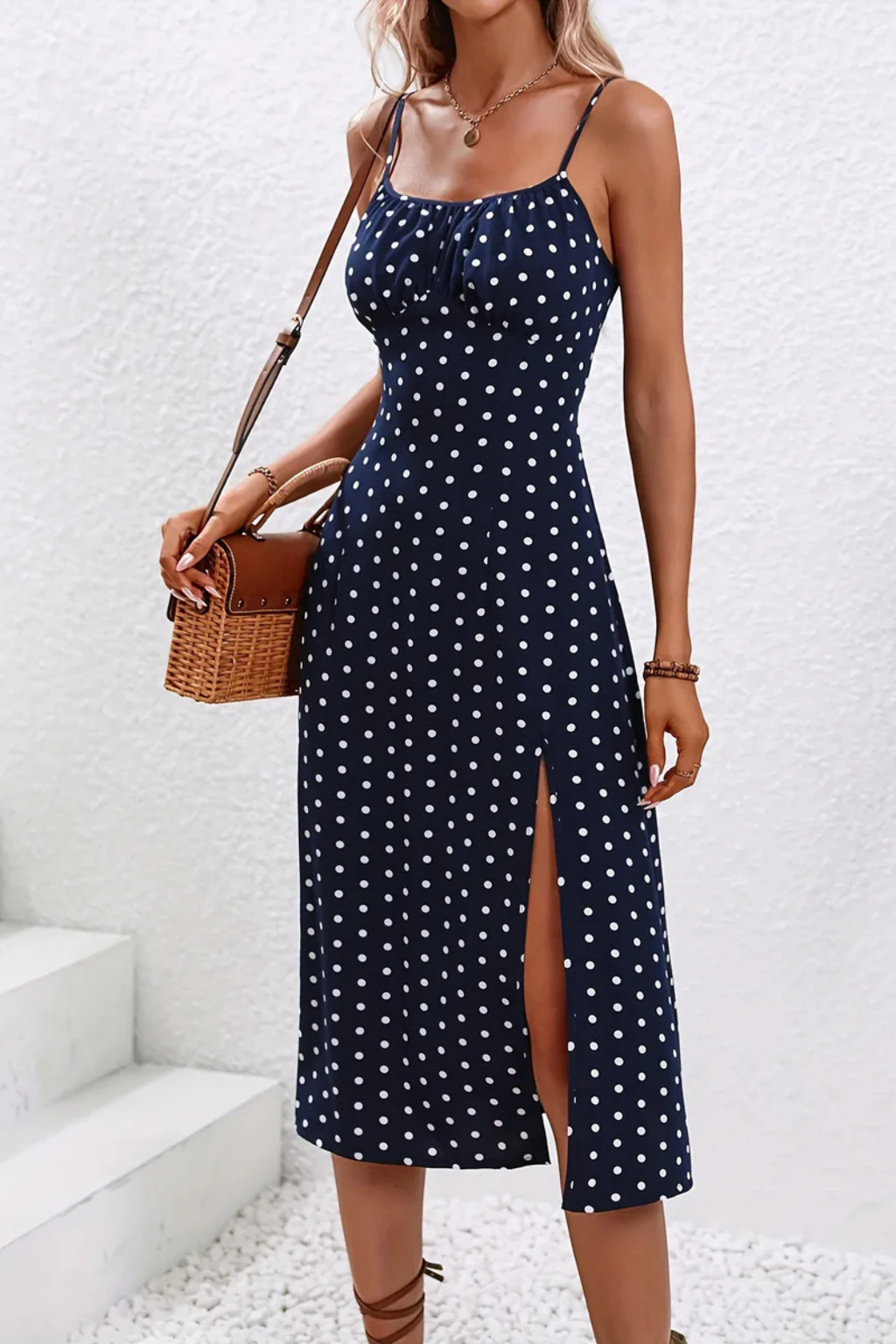 Women's Lightweight Floral Print Midi Dress | Elegant Summer Boho Style with Side Slit 5