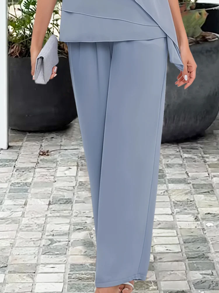 Women's Lightweight Two-Piece Overlay Set | Elegant Navy Formal Outfit 5