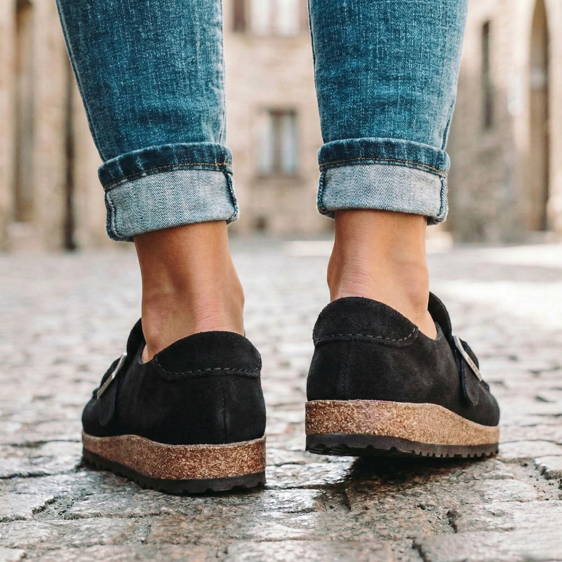 Women's Soft Suede Loafers | Elegant Slip-On Moc-Toe Shoes with Buckle 1