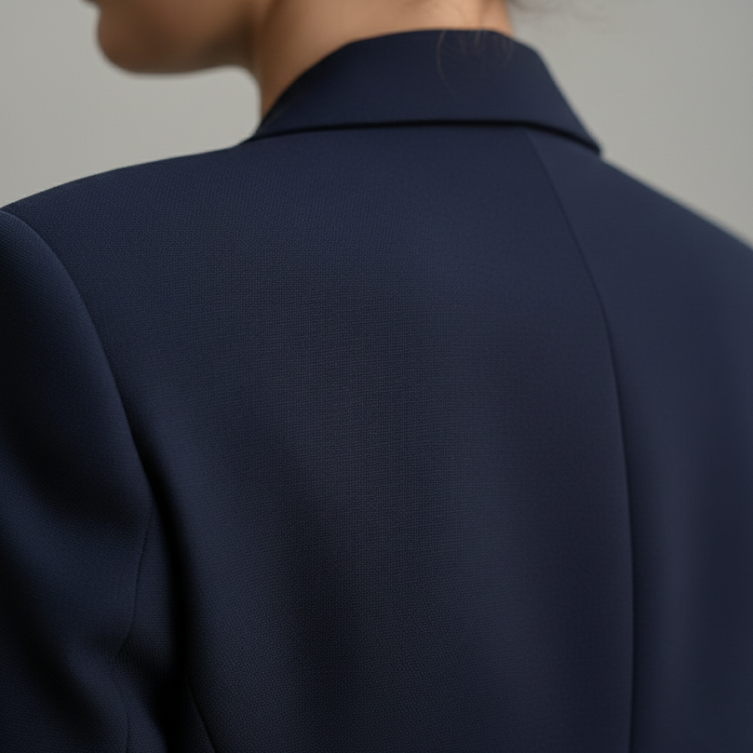 Women's Tailored Polyester Blazer | Elegant Black Blazer for Women | Double-Breasted All-Season Jacket 3