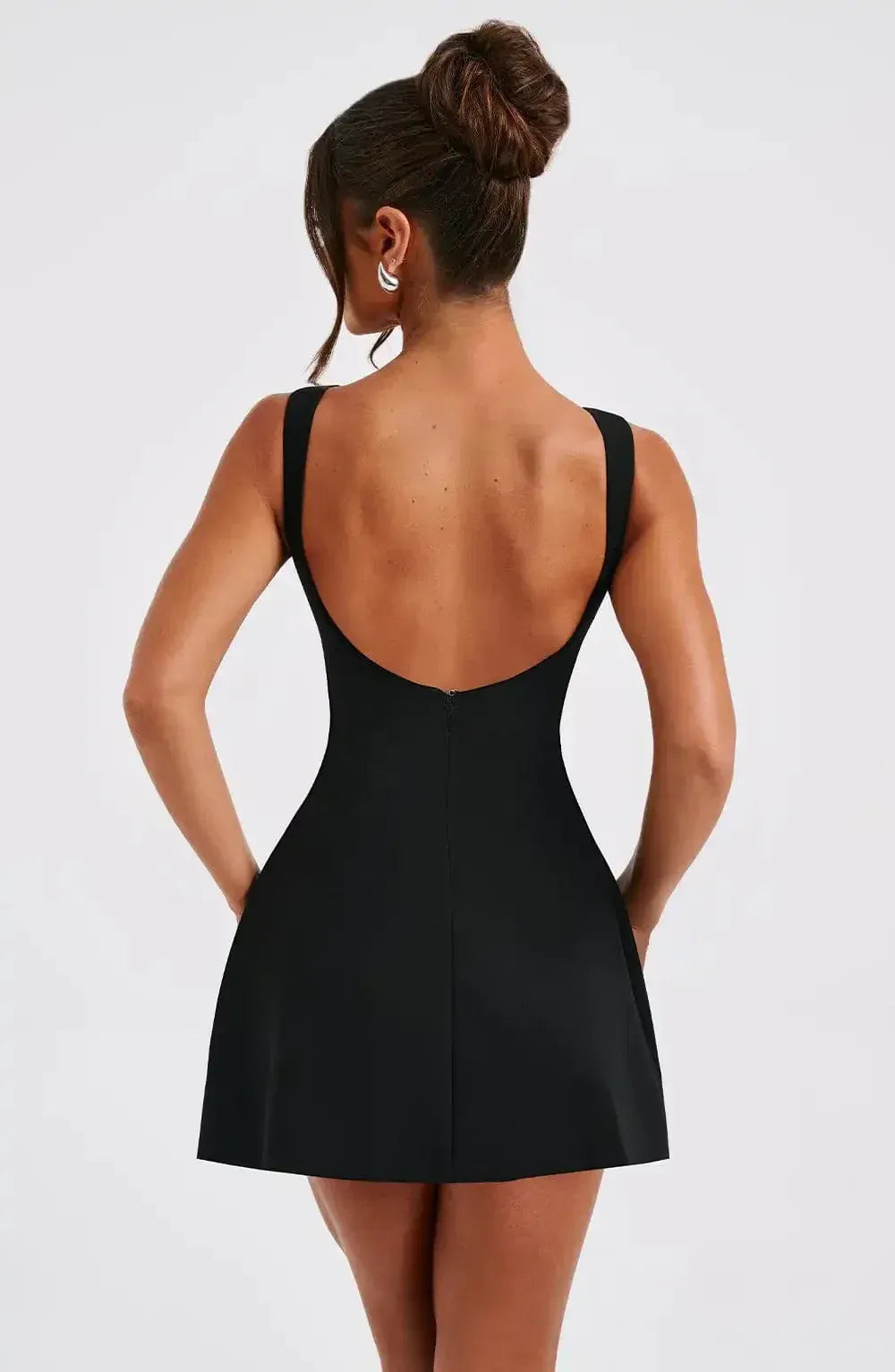 A-Line Boat Neck Mini Dress