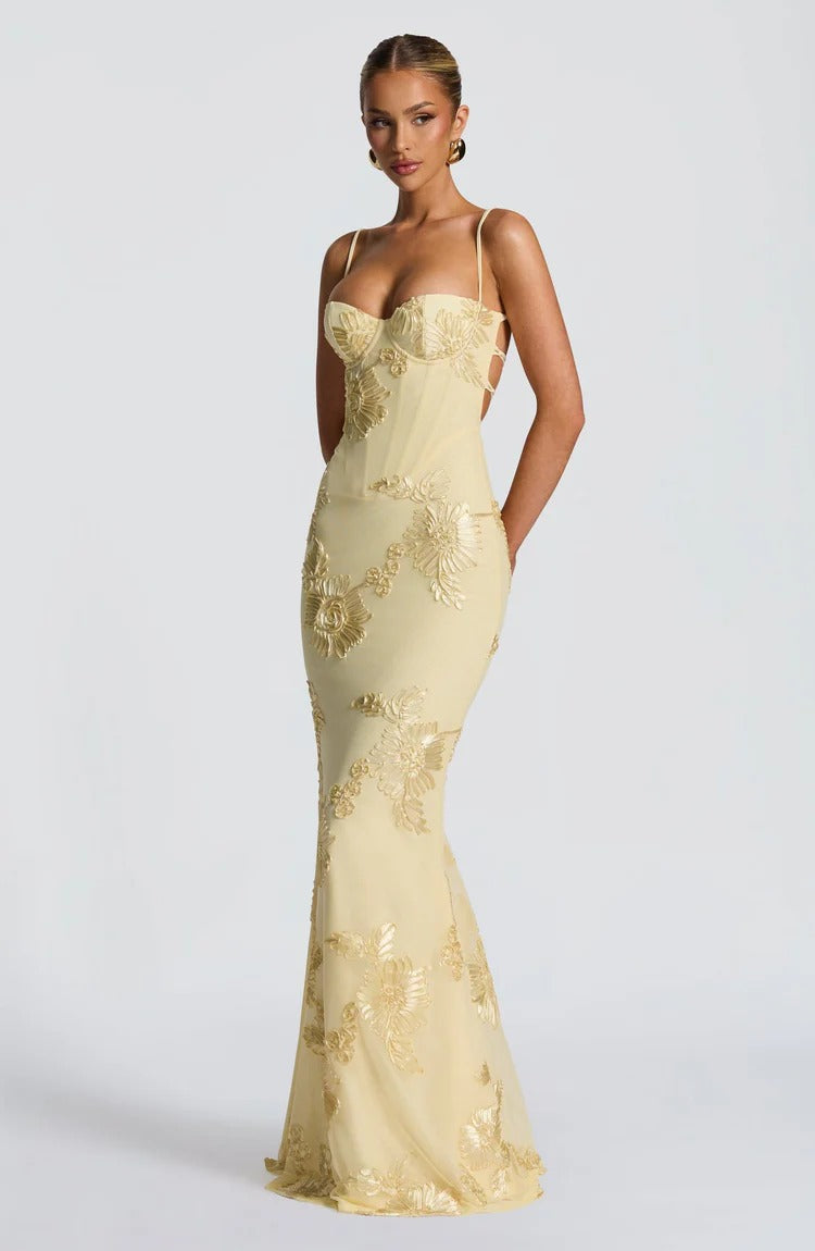 Floral Corset Maxi Dress