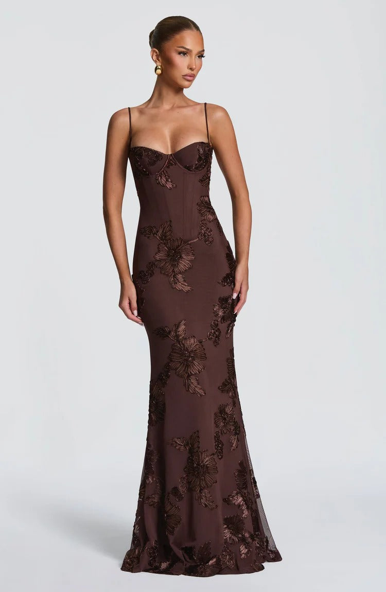 Floral Corset Maxi Dress