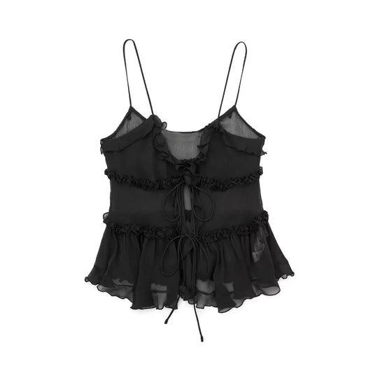 Women Ruffled Front Tank Top