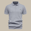 Men's Elegant Polo Shirt with Subtle Texture and Classic Collar