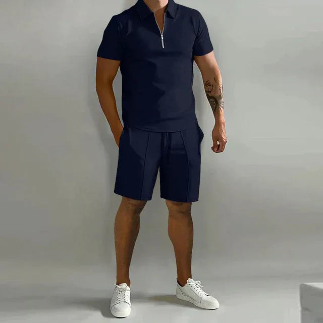 Men's Polo and Shorts Two-Piece Set